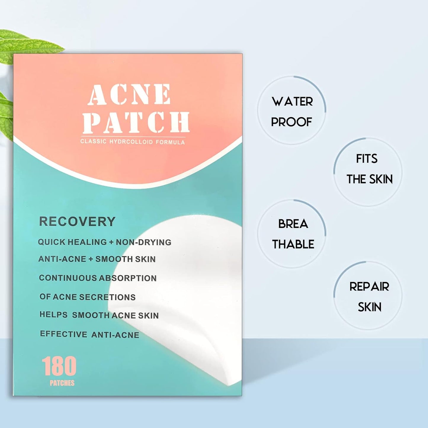 Rnitle Acné Patch,180 Patchs Pimple Patch,12Mm & 8Mm Patch Bouton Acne,Anti-Acné Patch, Patch Bouton, Autocollants Pour Boutons, Patch Invisible, Pour Soin De La Peau