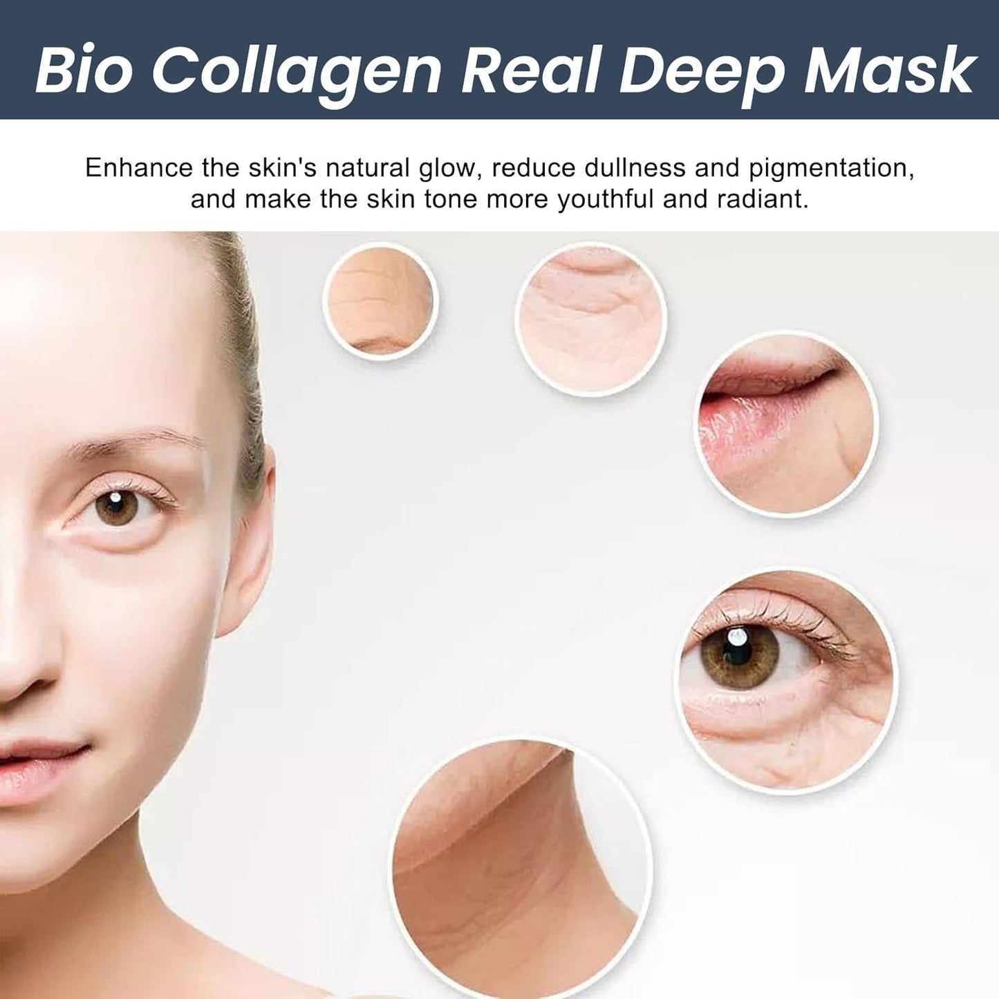 Bio-Collagen Real Deep Mask, Bio Collagen Mask Coreen,Masque Collagene Visage Korean,Masque Coréen Bio Collagene,Bio Mask Collagen,Masque Visage Coreen, Masque Bio Collagene Visage (8PC)