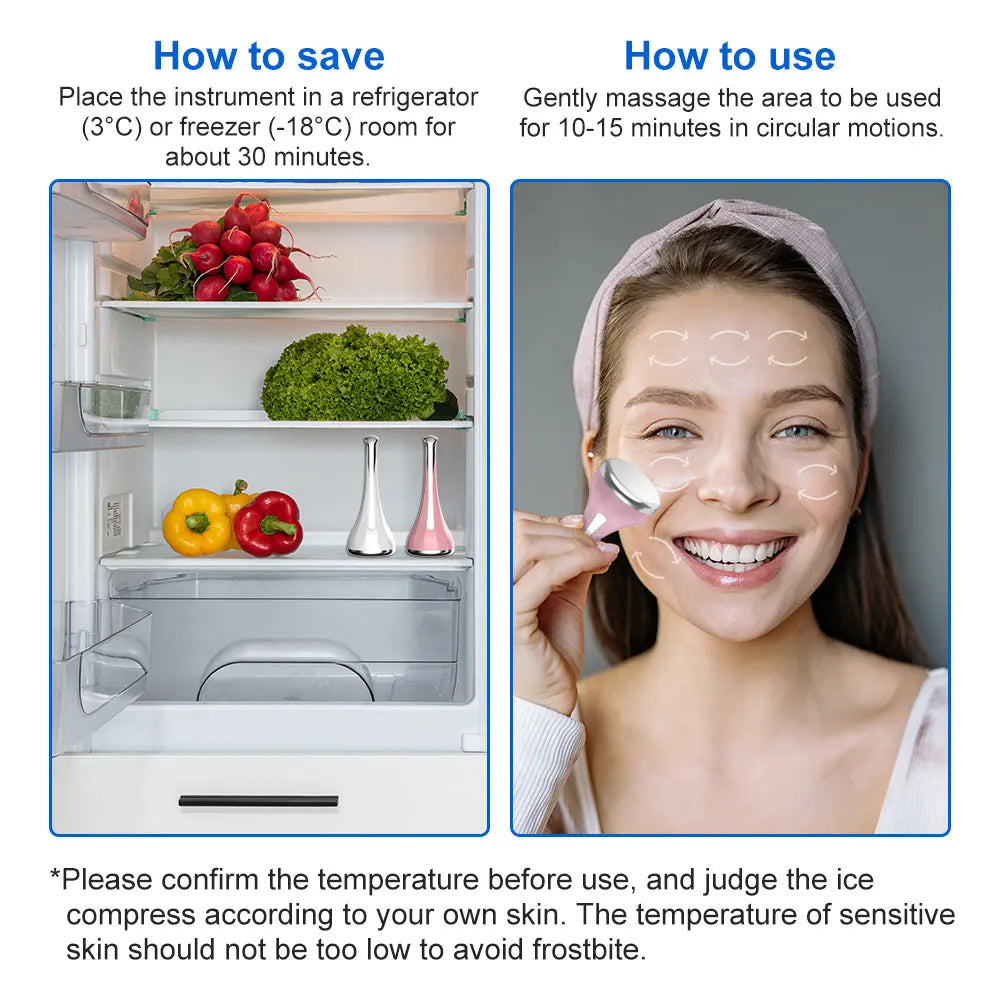 Ice Globe Face Roller Tightening Redness Soothing Salon Ice Globes Facial Massager Ice Roller Skin Care Tools Beauty Skincare