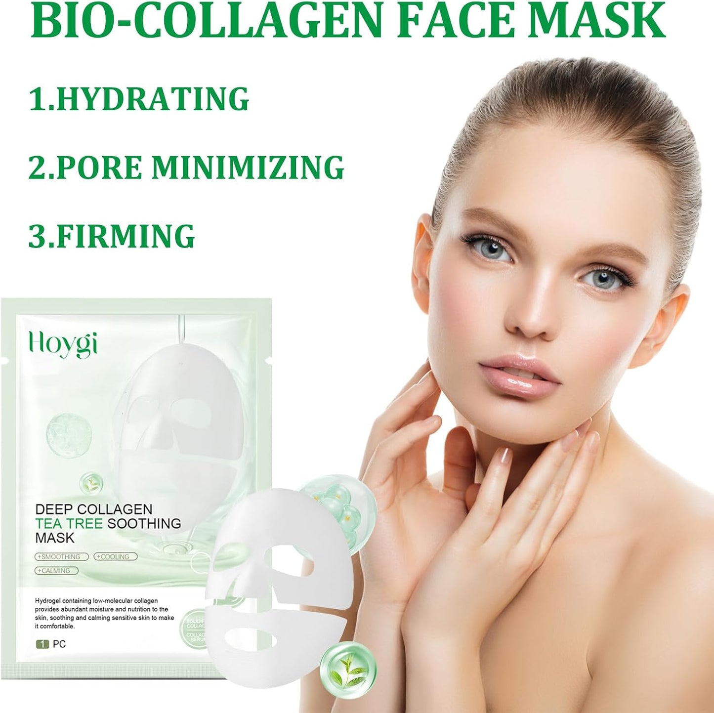 4 PC Masque Collagene Visage Korean,Mask Collagen,Masque Coréen Bio Collagene,Hydratants,Profondément Nourrissants,Antirides Et Raffermissants,Apaisants Et Réparateurs Pour La Peau