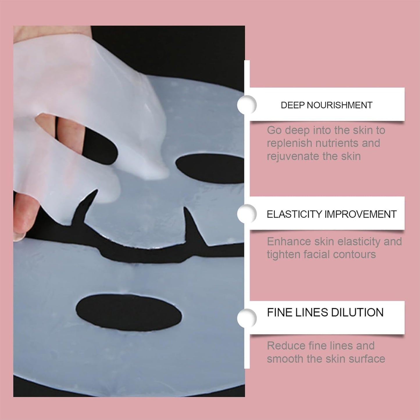 5 Pièces Bio Collagen Mask, Masque Collagene Visage, Bio Collagen Real Deep Mask, Masque Bio Collagene Hydratant Visage De Nuit Au Pore Minimizing Antirides (A)