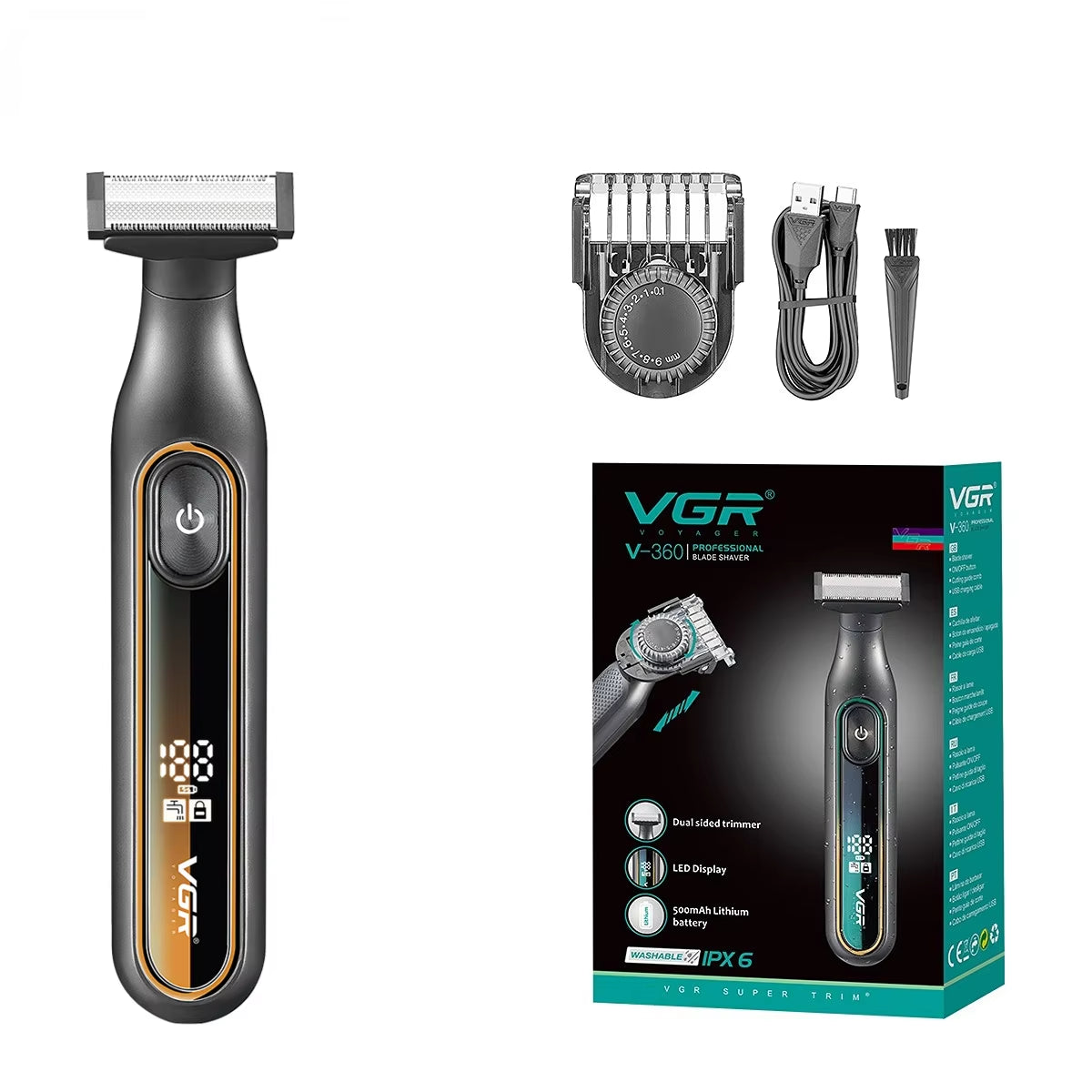 Razor Professional Electric Shaver Portable Shaving Machine Waterproof Beard Trimmer Barber Shaving Machine for Men V-360