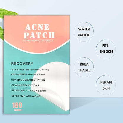 Rnitle Acné Patch,180 Patchs Pimple Patch,12Mm & 8Mm Patch Bouton Acne,Anti-Acné Patch, Patch Bouton, Autocollants Pour Boutons, Patch Invisible, Pour Soin De La Peau