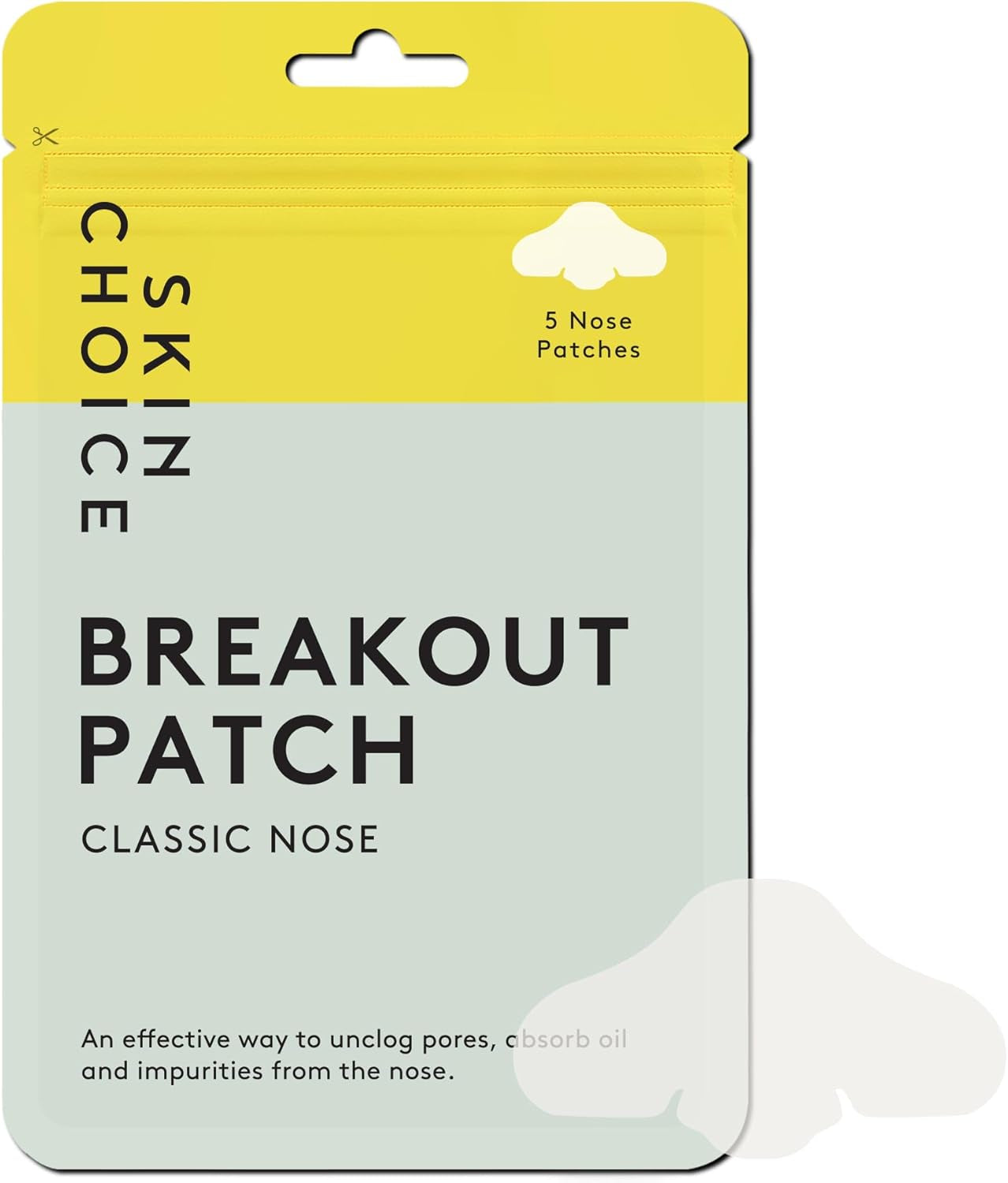 SKIN CHOICE Nose Pore Strips - Patch Nasal Hydrocolloïde Pour Déboucher Et Rétrécir Les Pores, Éliminer Les Impuretés, L'Acné Et Les Boutons, Prévenir Les Points Noirs Végétalien (10 Unité)
