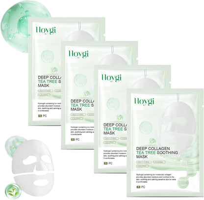 4 PC Masque Collagene Visage Korean,Mask Collagen,Masque Coréen Bio Collagene,Hydratants,Profondément Nourrissants,Antirides Et Raffermissants,Apaisants Et Réparateurs Pour La Peau