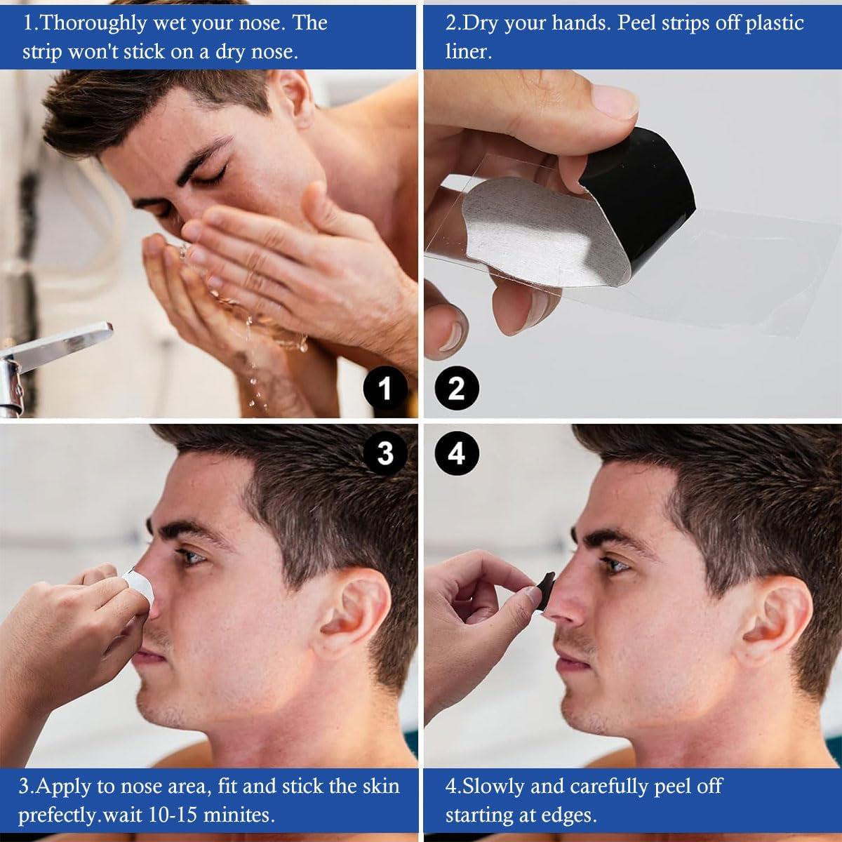 Truume 50 Pièzas Patch Point Noir, Patchs Anti-Points Noirs, Patch Nez Point Noir, Patch Point Noir Nez, Nettoyage Des Pores Au Charbon Actif, Élimine Les Points Noirs Et Les Impuretés