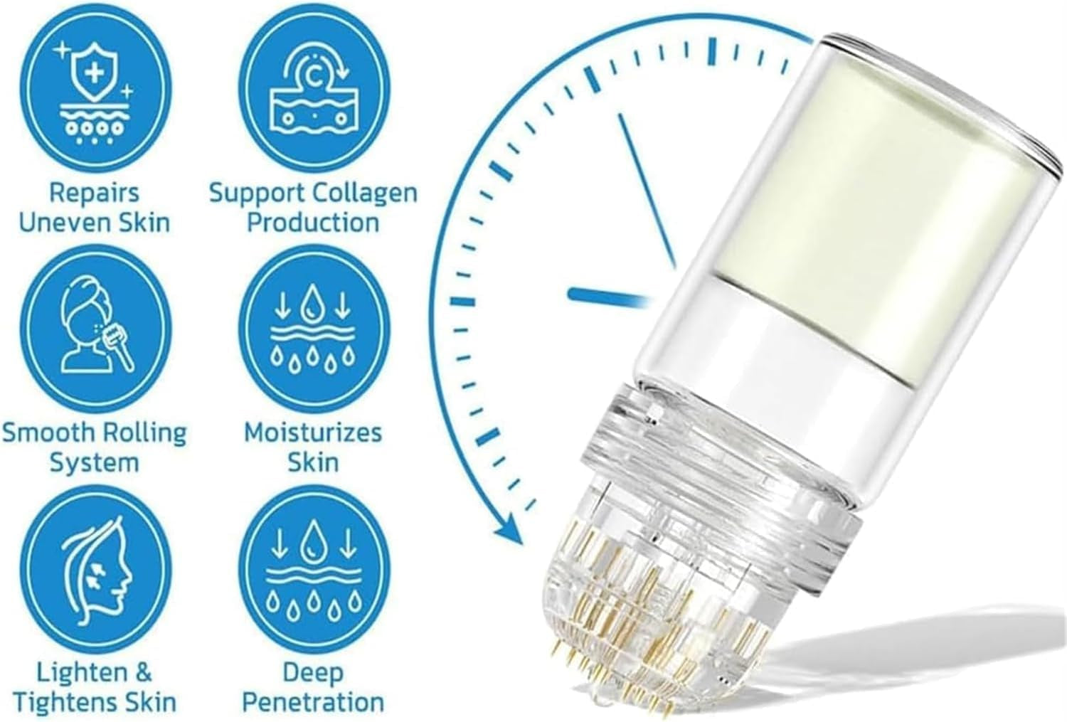 Système De Micro-Perfusion Pour Les Lèvres, Micro Système Pour Le Visage, Système Facial Avec Sérum, Rouleau De Microfléchettes À L'Acide Hyaluronique Pockmarksheal, Sérum Pour Peau Lisse (3 Pièces)