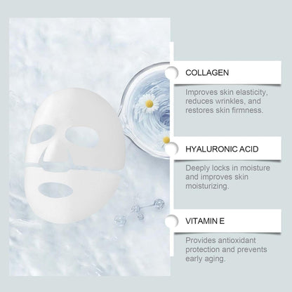 Masque Collagene Visage Korean, Masque Coréen Ftant Anti-Rides Au Collagène Profond Pour Visage, Masque Profond Au Bio-Collagène Réel Visage Coreen, Masque Hydratant Visage Pour Les Peaux (5PC)