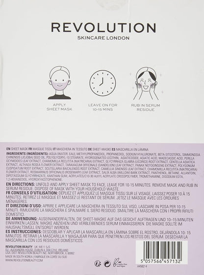 Revolution Skincare London, Maskne Calming & Purifying, Masque En Feuille Pour Le Bas Du Visage
