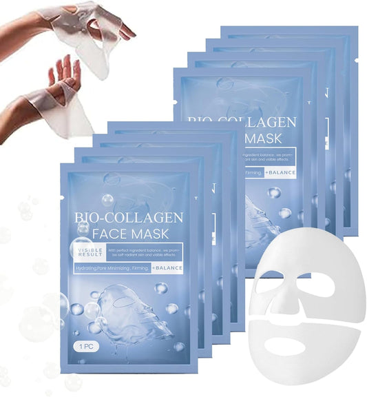 Bio-Collagen Real Deep Mask, Bio Collagen Mask Coreen,Masque Collagene Visage Korean,Masque Coréen Bio Collagene,Bio Mask Collagen,Masque Visage Coreen, Masque Bio Collagene Visage (8PC)