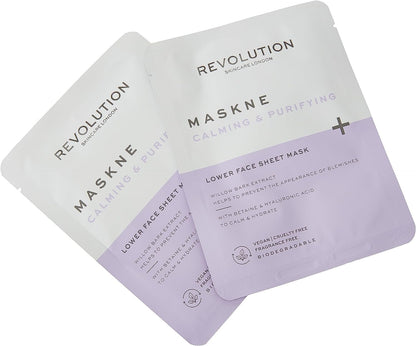 Revolution Skincare London, Maskne Calming & Purifying, Masque En Feuille Pour Le Bas Du Visage