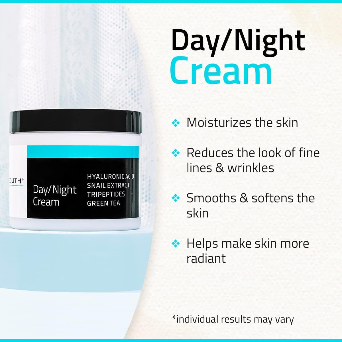 YEOUTH Creme Hydratante Visage Jour Et De Nuit Avec Acide Hyaluronique, Mucine D'Escargot Et Tripeptide De Cuivre, Hydratant Creme Visage Sans Parfum 120Ml