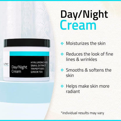 YEOUTH Creme Hydratante Visage Jour Et De Nuit Avec Acide Hyaluronique, Mucine D'Escargot Et Tripeptide De Cuivre, Hydratant Creme Visage Sans Parfum 120Ml