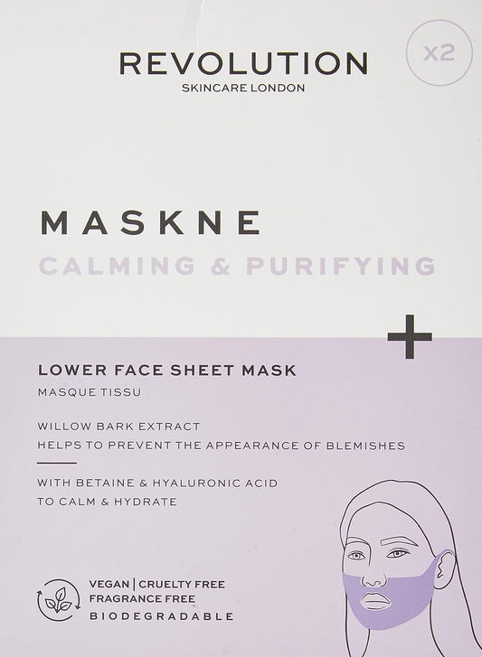 Revolution Skincare London, Maskne Calming & Purifying, Masque En Feuille Pour Le Bas Du Visage
